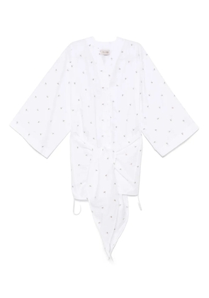 The Attico logo-embroidered mini dress - White