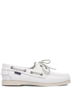 Sebago Docksides Portland leather boat shoes - White