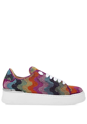 Philipp Plein Crystal Waves Rainbow suede sneakers - Orange