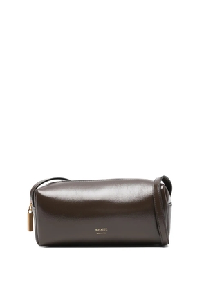 KHAITE logo-print zip mini bag - Brown