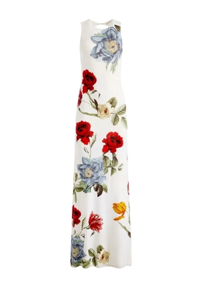 alice + olivia Delora floral-print maxi dress - White