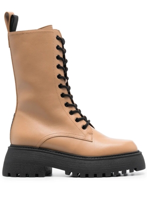 3juin 40mm lace-up leather boots - Brown