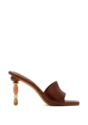 Cult Gaia beaded heeled sandals - Brown