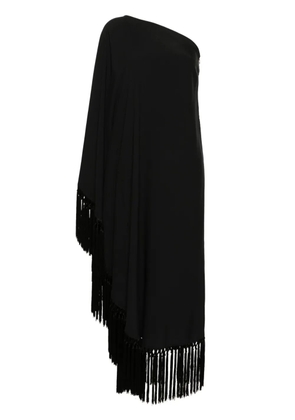 Taller Marmo one-shoulder fringed midi dress - Black