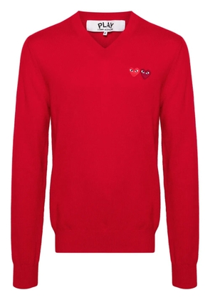 Comme Des Garçons Play heart-patch wool jumper - Red