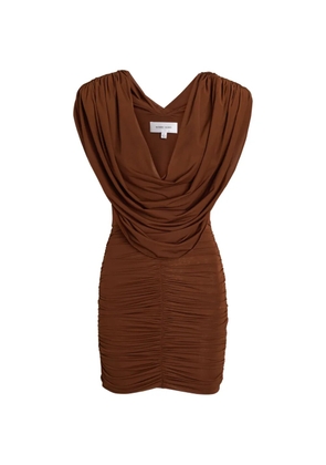Ronny Kobo Kehlani V-neck ruched mini dress - Brown