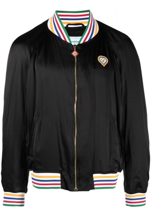 Casablanca Souvenir logo-patch bomber jacket - Black