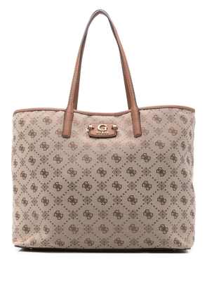 GUESS USA logo-plaque monogram tote bag - Neutrals