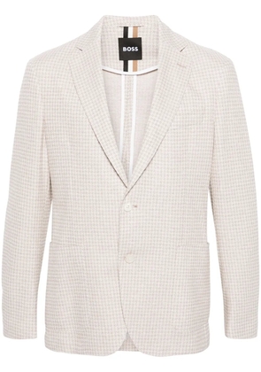 BOSS houndstooth single-breasted blazer - Neutrals