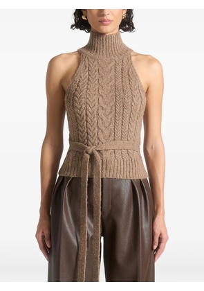 Manière De Voir cable-knit top - Brown