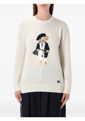 Ralph Lauren Collection bear-embroidered sweater - Neutrals