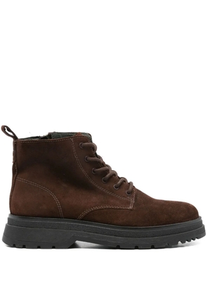 Marc O'Polo lace-up suede biker boots - Brown