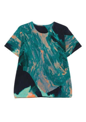 Homme Plissé Issey Miyake agate-print pleated T-shirt - Green