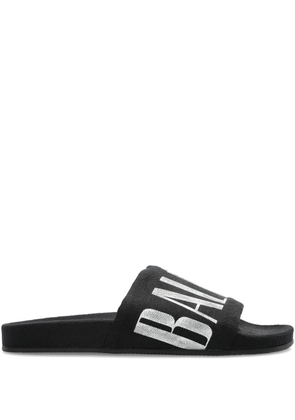 Balenciaga logo-print slides - Black