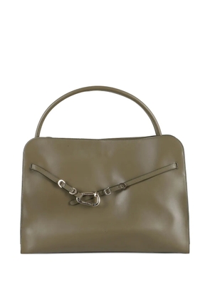 FRANCESCO BIASIA maxi Non-Stop clasp-fastening leather tote bag - Green