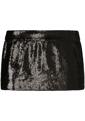 Dolce & Gabbana sequined low-rise miniskirt - Black