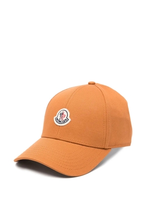 Moncler logo-patch cotton cap - Brown