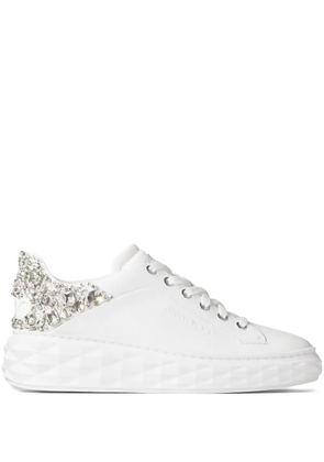 Jimmy Choo Diamond Maxi crystal-embellished sneakers - White