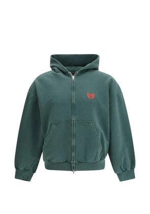 Balenciaga zip-up hooded sweater - Green