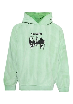 RRR123 graphic-print hoodie - Green