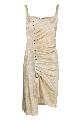 Rabanne ruched sleeveless mini dress - Gold