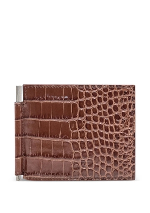 TOM FORD exotic line clip wallet - Brown