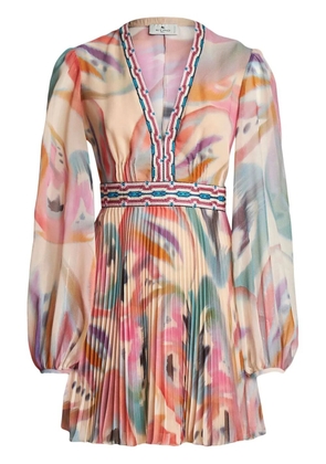 ETRO paisley-print v-neck minidress - Pink