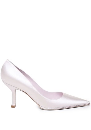 René Caovilla 50mm satin pumps - White