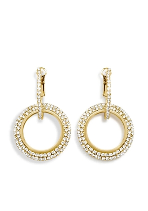 HZMER JEWELLERY rhinestone-embellished earrings - Gold