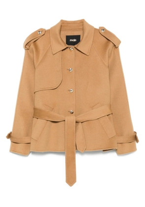 Maje belted button-fastening jacket - Brown