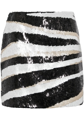 Elie Saab zebra-print sequin-embellished miniskirt - Black