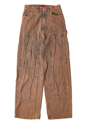 KUSIKOHC rivet-detailing jeans - Brown