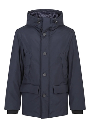 Woolrich hooded button-fastening coat - Blue