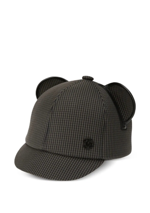 Maison Michel plaid cap - Brown