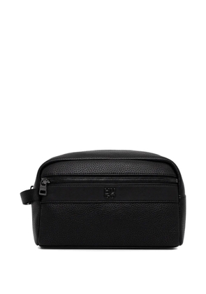 HUGO logo-plaque zip wash bag - Black