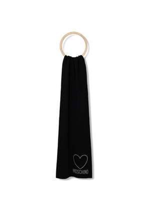 Moschino heart-motif scarf - Black