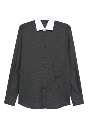 Karl Lagerfeld contrast-collar cotton shirt - Black