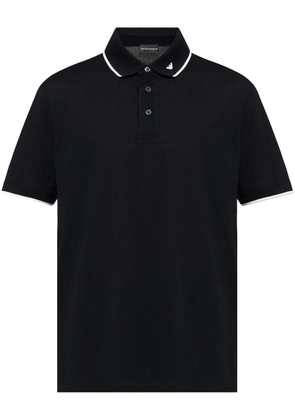 Emporio Armani logo embroidered polo shirt - Blue
