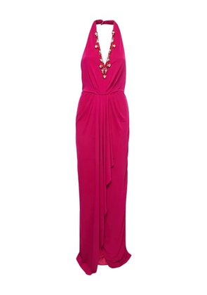 Badgley Mischka crystal-embellished maxi dress - Pink