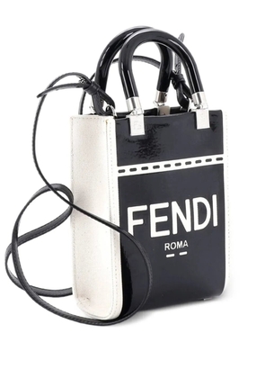 Fendi Pre-Owned Sunshine Shopper Tote Patent and Canvas Mini crossbody bag - Black