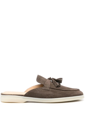 Scarosso Lucrezia tassel-detail suede mules - Brown