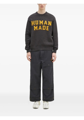 Human Made logo-intarsia sweater - Grey