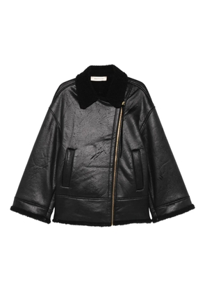 Nineminutes shearling zip jacket - Black
