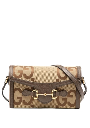 Gucci Pre-Owned 2016-2025 Mini Jumbo GG Canvas Horsebit 1955 crossbody bag - Brown