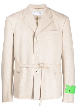 Off-White buckle-fastened single-breasted blazer - Neutrals