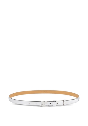 Courrèges Mirror reversible leather belt - White