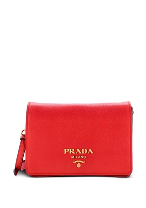 Prada Pre-Owned Dual Strap Flap Vitello Daino Small crossbody bag - Red