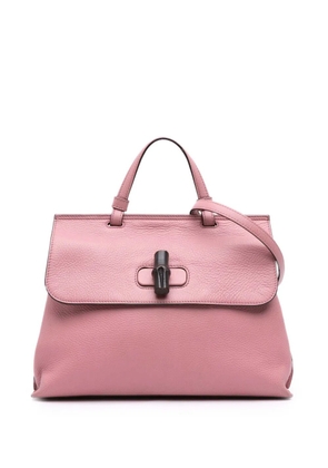 Gucci Pre-Owned 2016-2025 Medium Leather Bamboo Daily satchel - Pink
