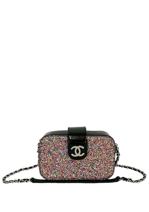 CHANEL Pre-Owned 2017-2018 Glitter Patent Evening On The Moon Camera Case crossbody bag - Black