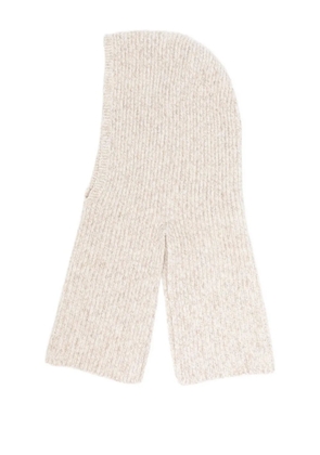 Eleventy ribbed wool balaclava - Neutrals